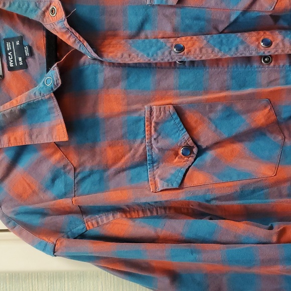 RCVA snap button vintage plaid shirt button down casual XL - Picture 7 of 17